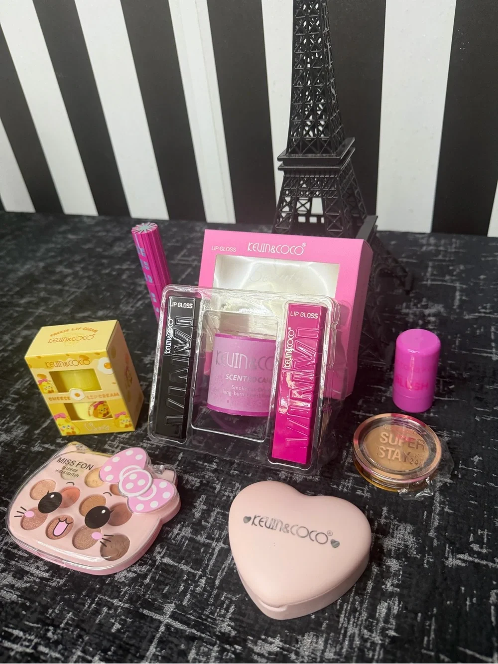 Pink Scented Lip Balm and Lip Gloss Set